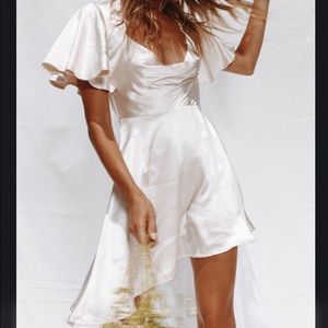 NWT Selfie Leslie Satin Cowl Neck Dress